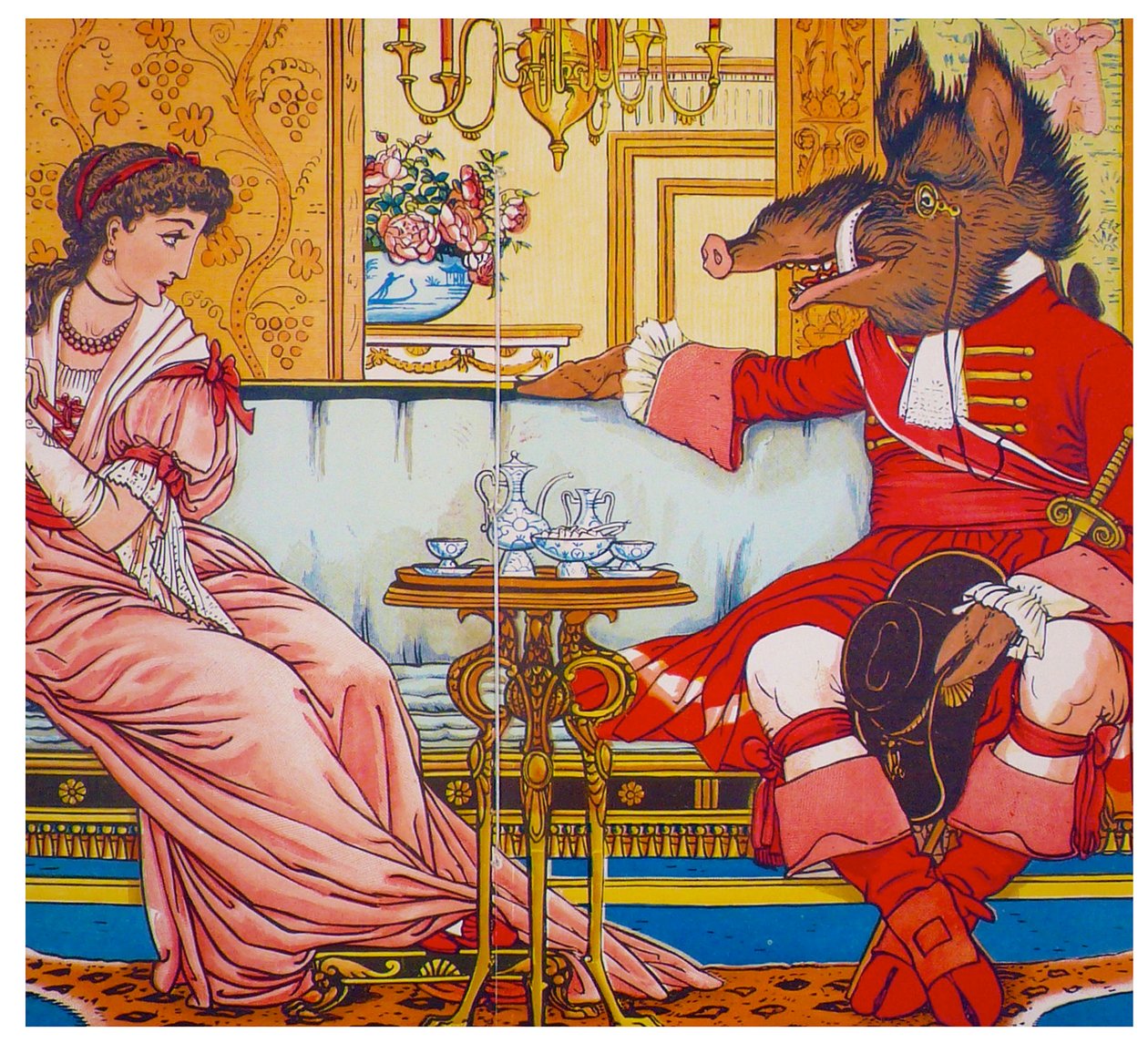 Skønheden og Udyret, 1874 af Walter Crane