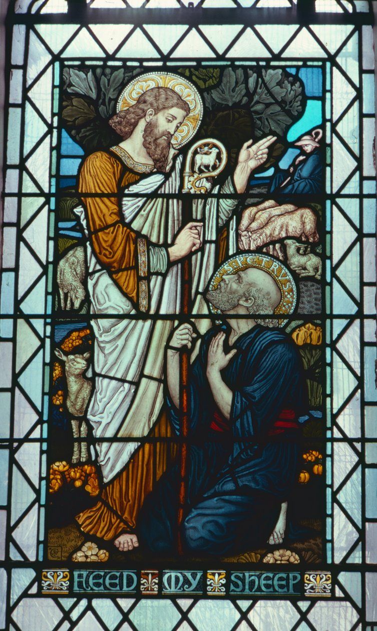 "Feed My Sheep" af Walter Crane (1845-1915) af Walter Crane