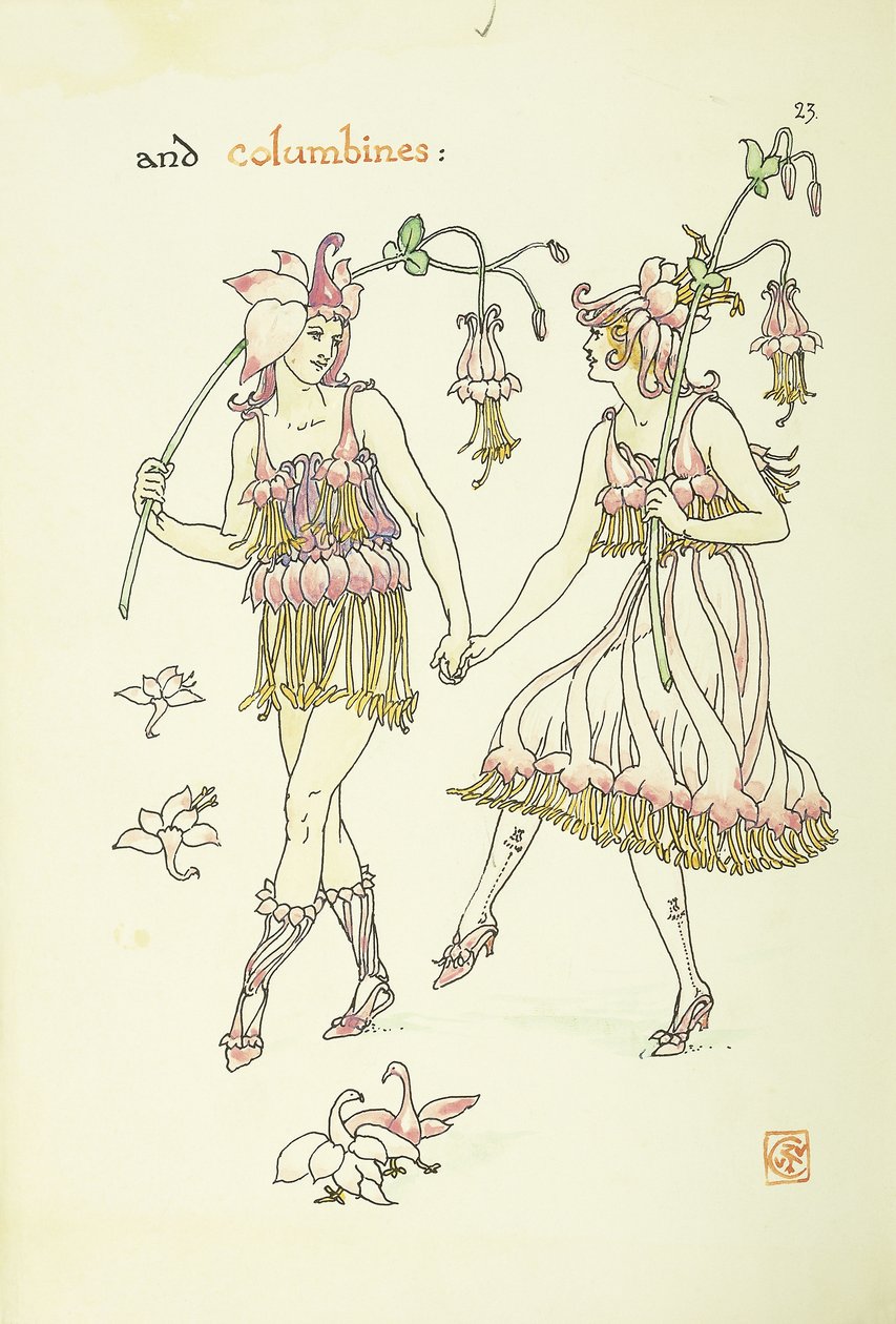 Blomster fra Shakespeares have: Columbines, 1906 af Walter Crane
