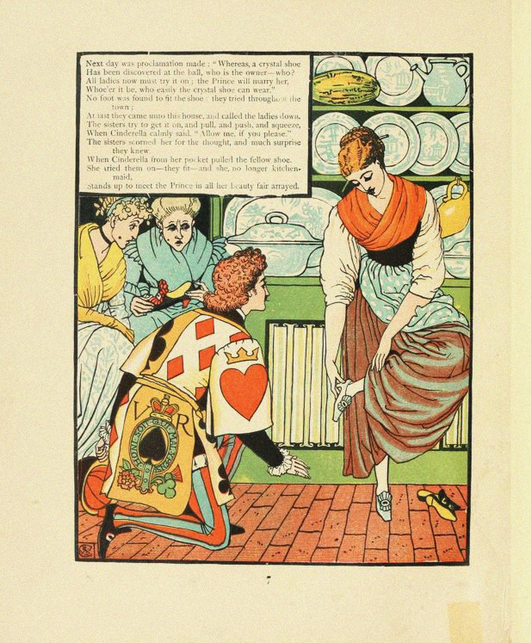 Illustration til Eventyr Askepot af Walter Crane