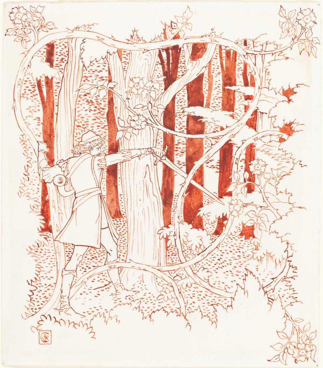Prins charmerende i skoven af Walter Crane