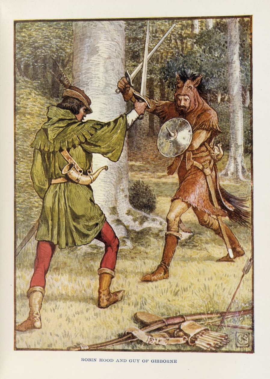 Robin Hood og Guy of Gisborne af Walter Crane