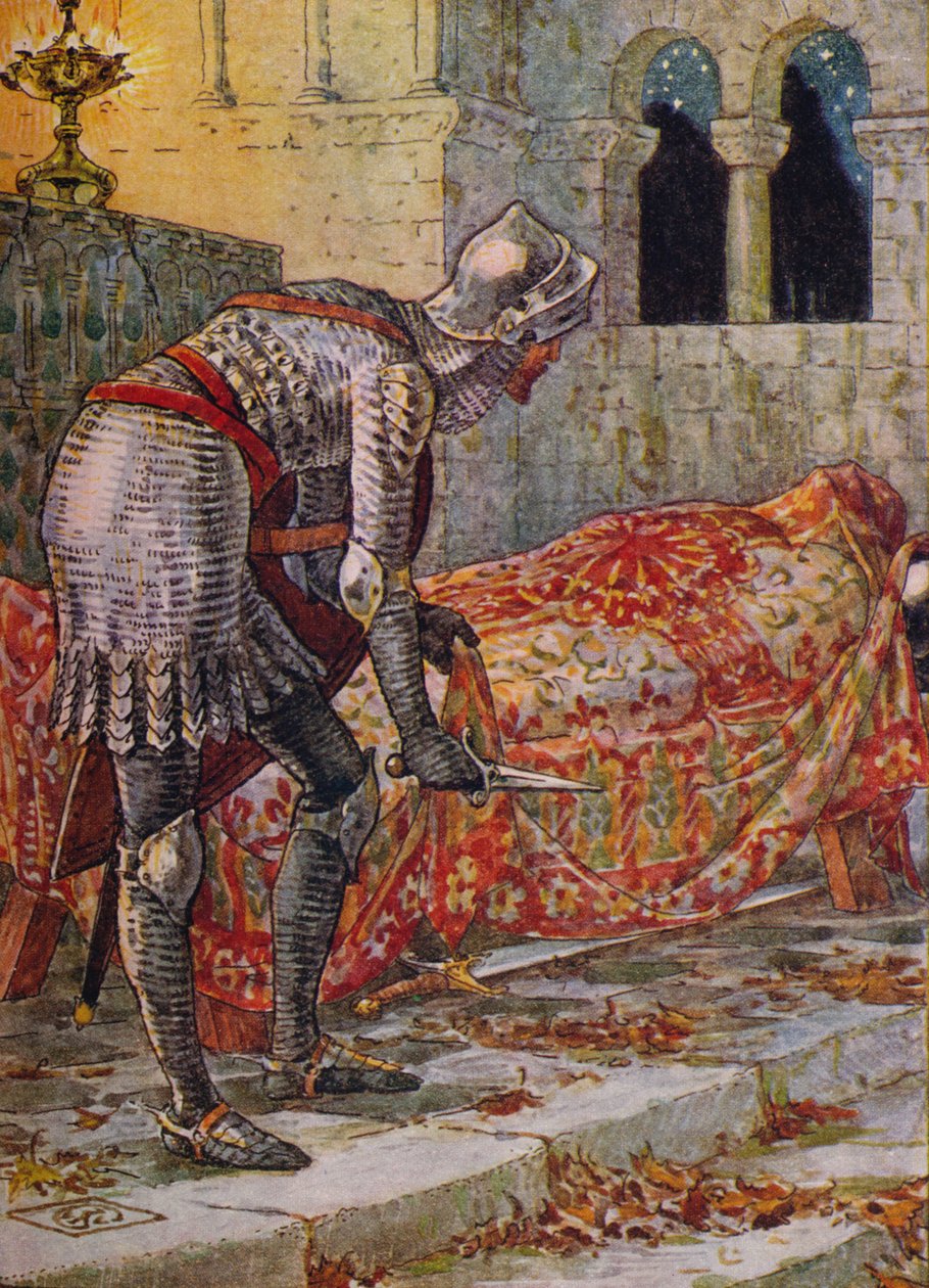 Sir Lancelot i Chapel Perilous, 1911. af Walter Crane