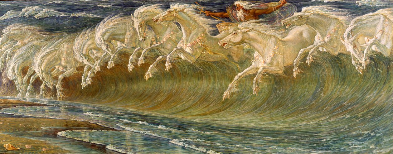 Neptuns heste, 1892 af Walter Crane
