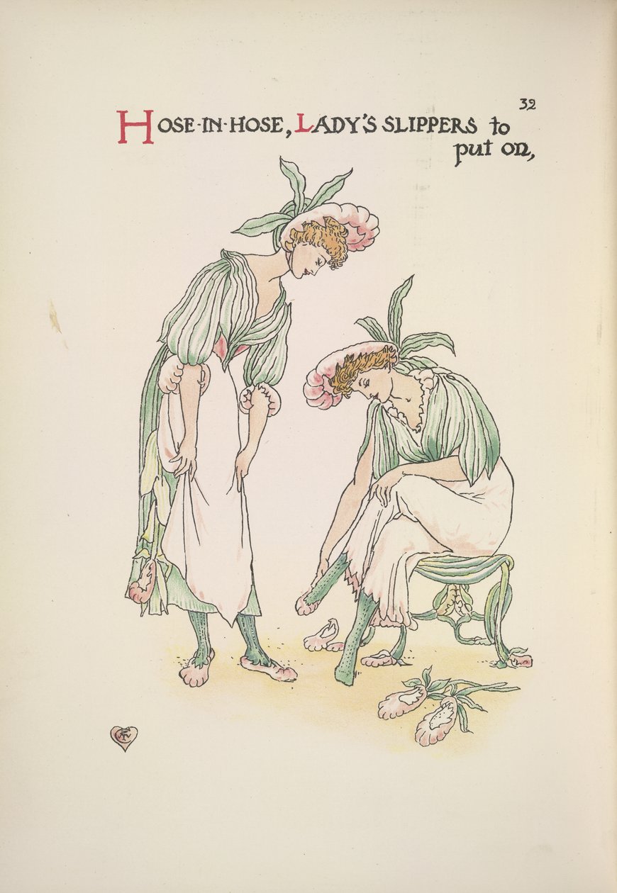 To damer tager hjemmesko på af Walter Crane