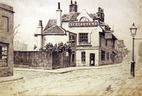 The Black Lion, Old Church Street, Chelsea af Walter Greaves