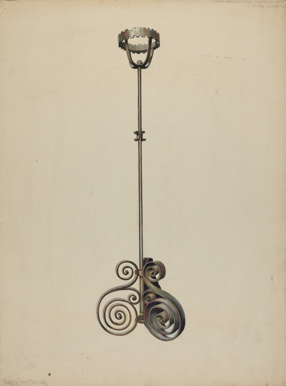 Stativ til røgelsebrænder, ca. 1938. af Walter Hochstrasser