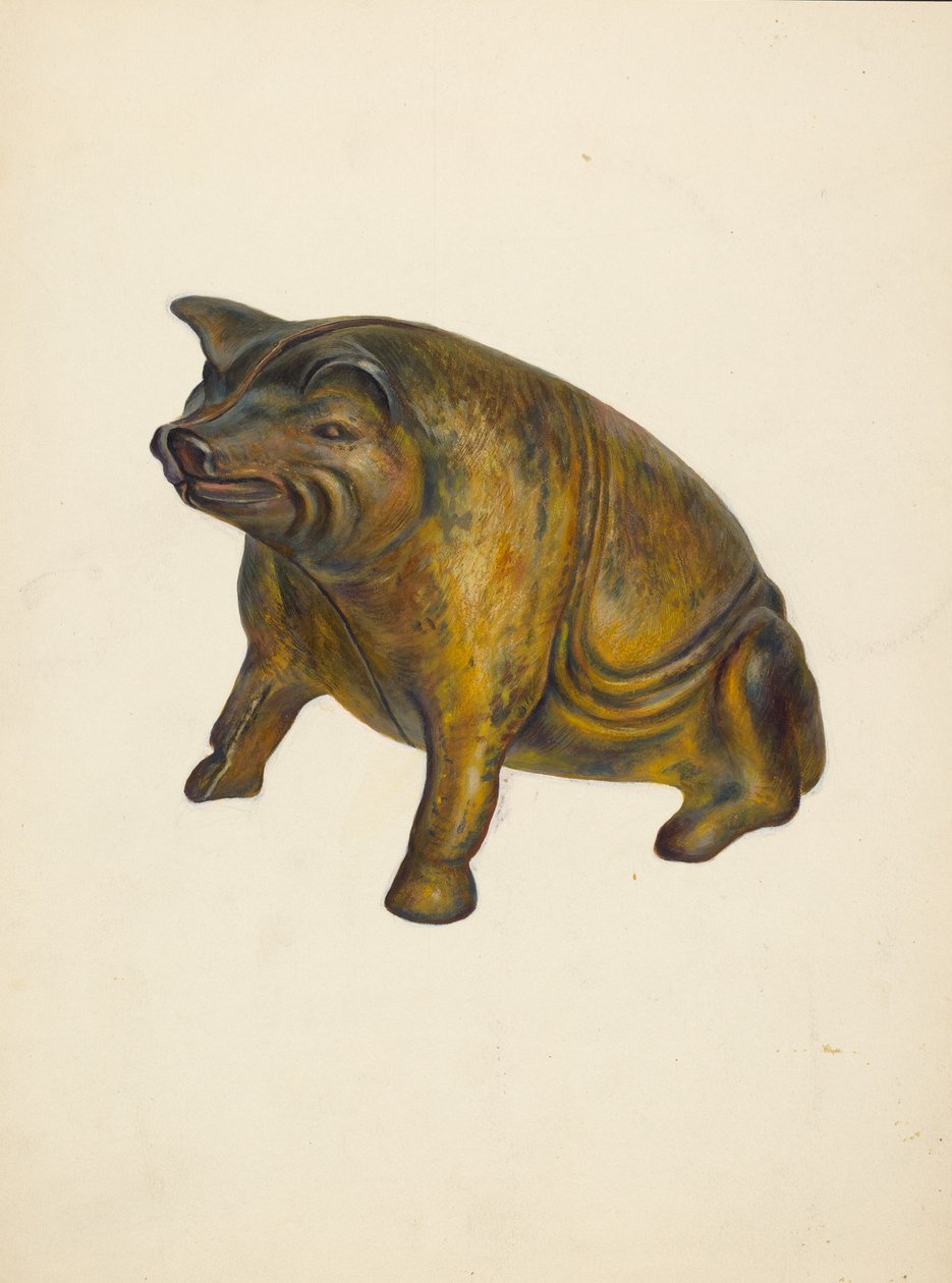 Legetøjsbank: Gris, ca. 1939. af Walter Hochstrasser