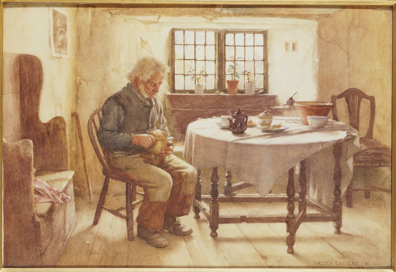 En fattig mands måltid, 1891 af Walter Langley