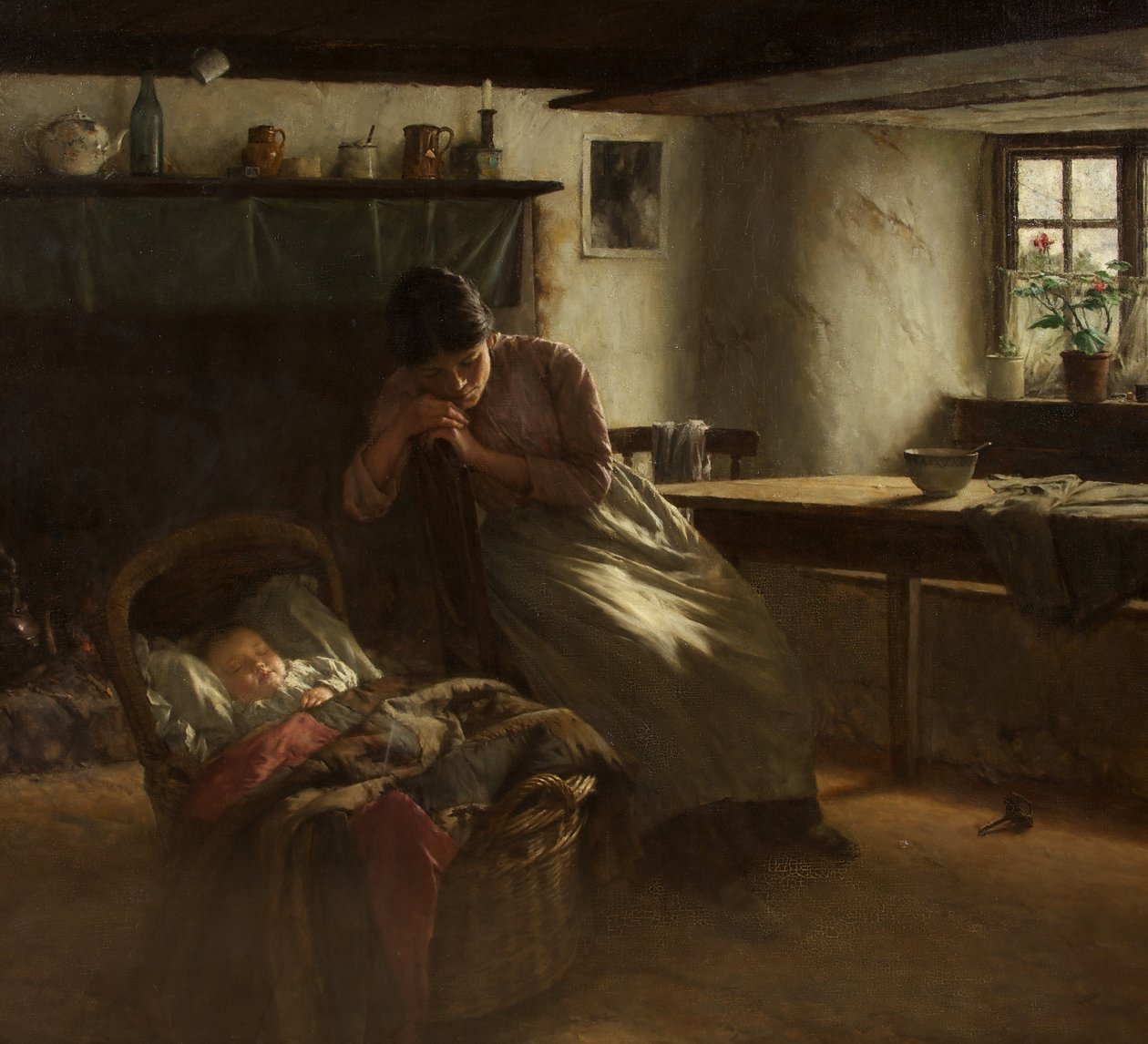 Day Dreams, ca. 1914 (olie på lærred) af Walter Langley