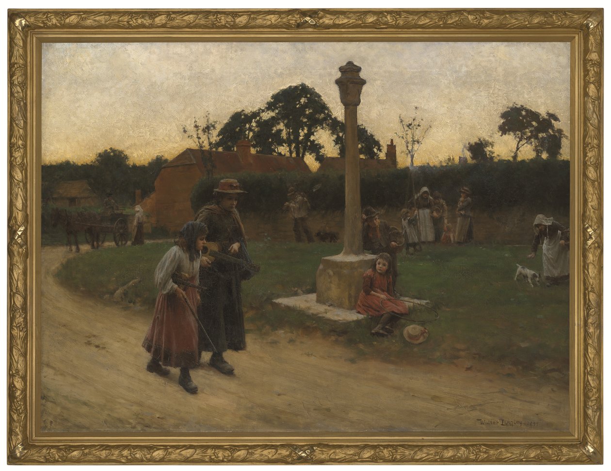 Vandrende musikere (indrammet) af Walter Langley