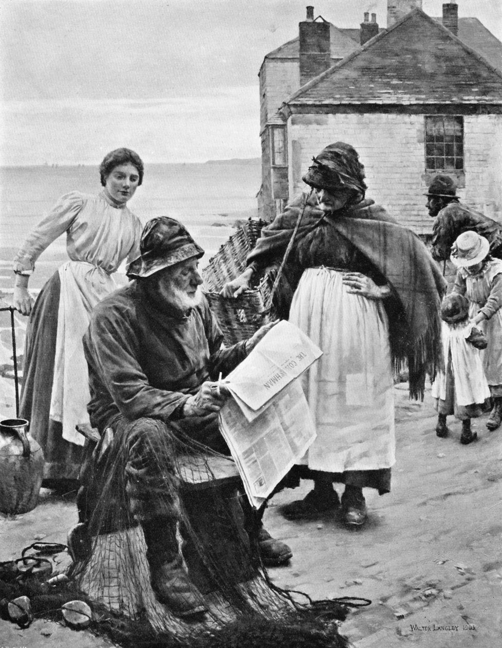 Når bådene er væk, 1903. af Walter Langley