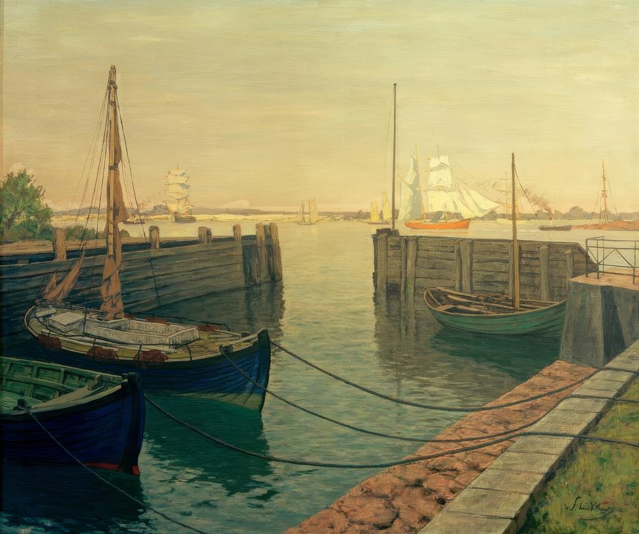 De gamle lodsbåde af Walter Leistikow