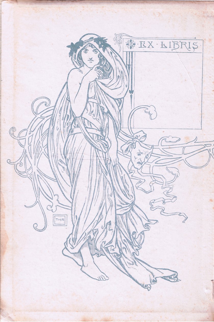 Indvendigt omslagsdesign (grøn og hvid), 1900-tallet af Walter Paget