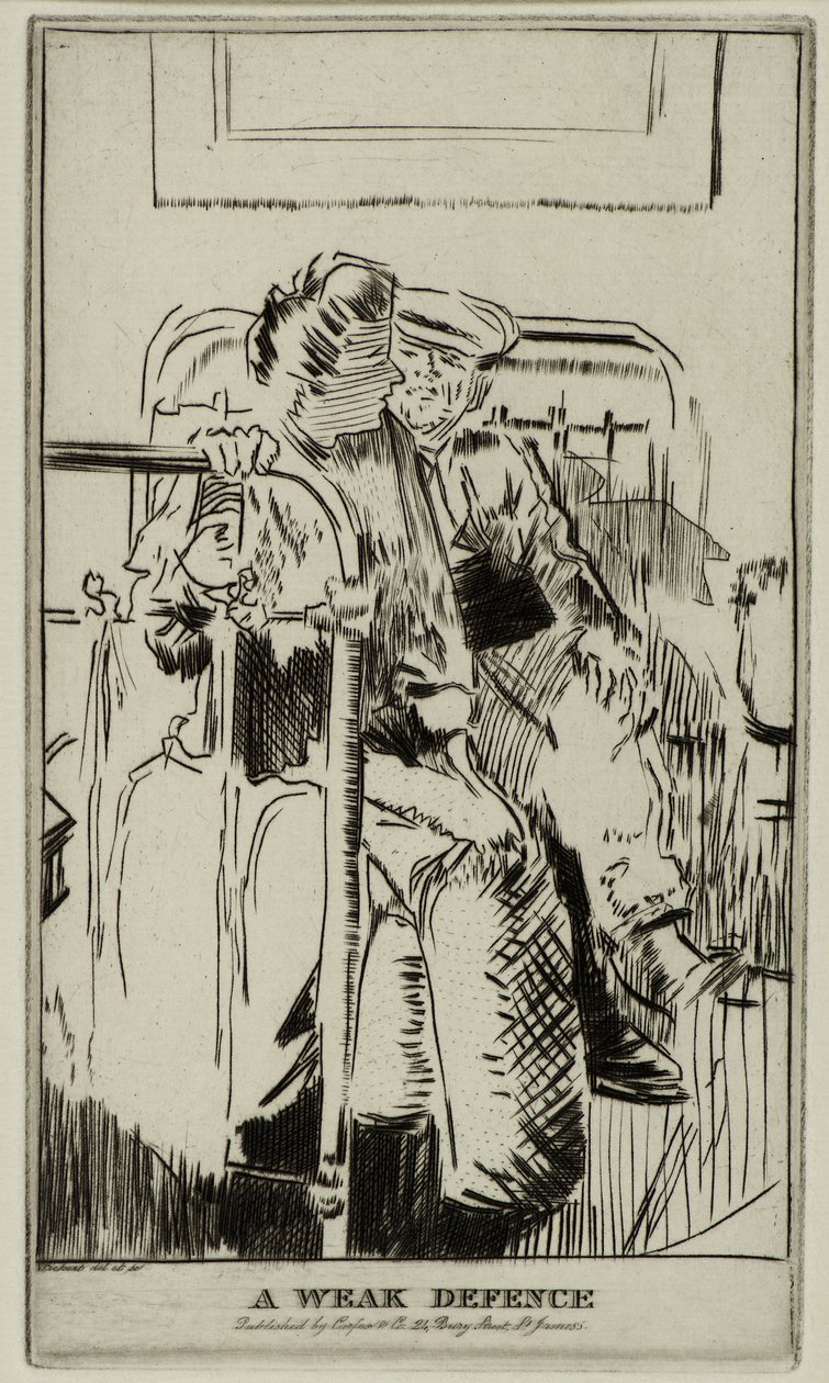 Et svagt forsvar, ca. 1911 (ætsning) af Walter Richard Sickert