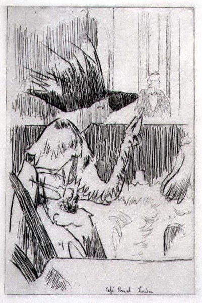 Cafe Royal i London (gravering) af Walter Richard Sickert
