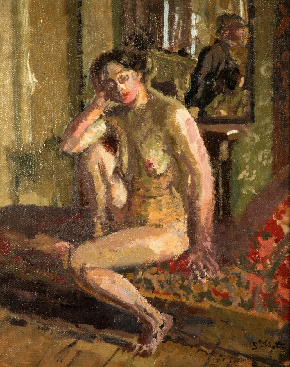 Interiør med nøgen af Walter Richard Sickert