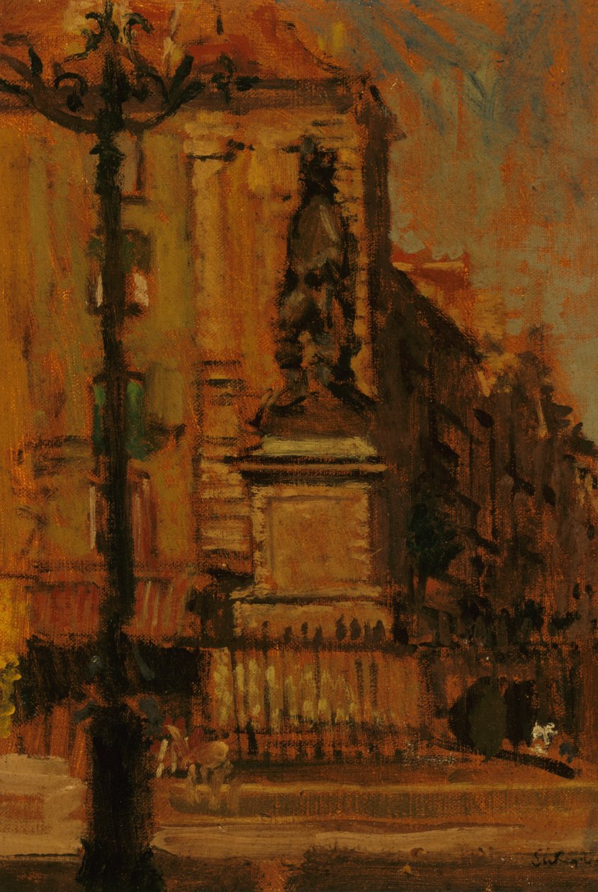 Statue af Duquesne, Dieppe (olie) af Walter Richard Sickert