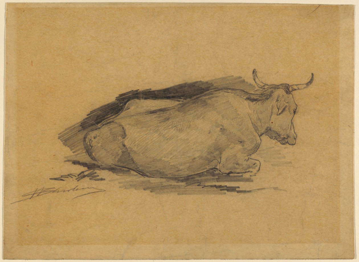 At studere en liggende ko af Walter Shirlaw