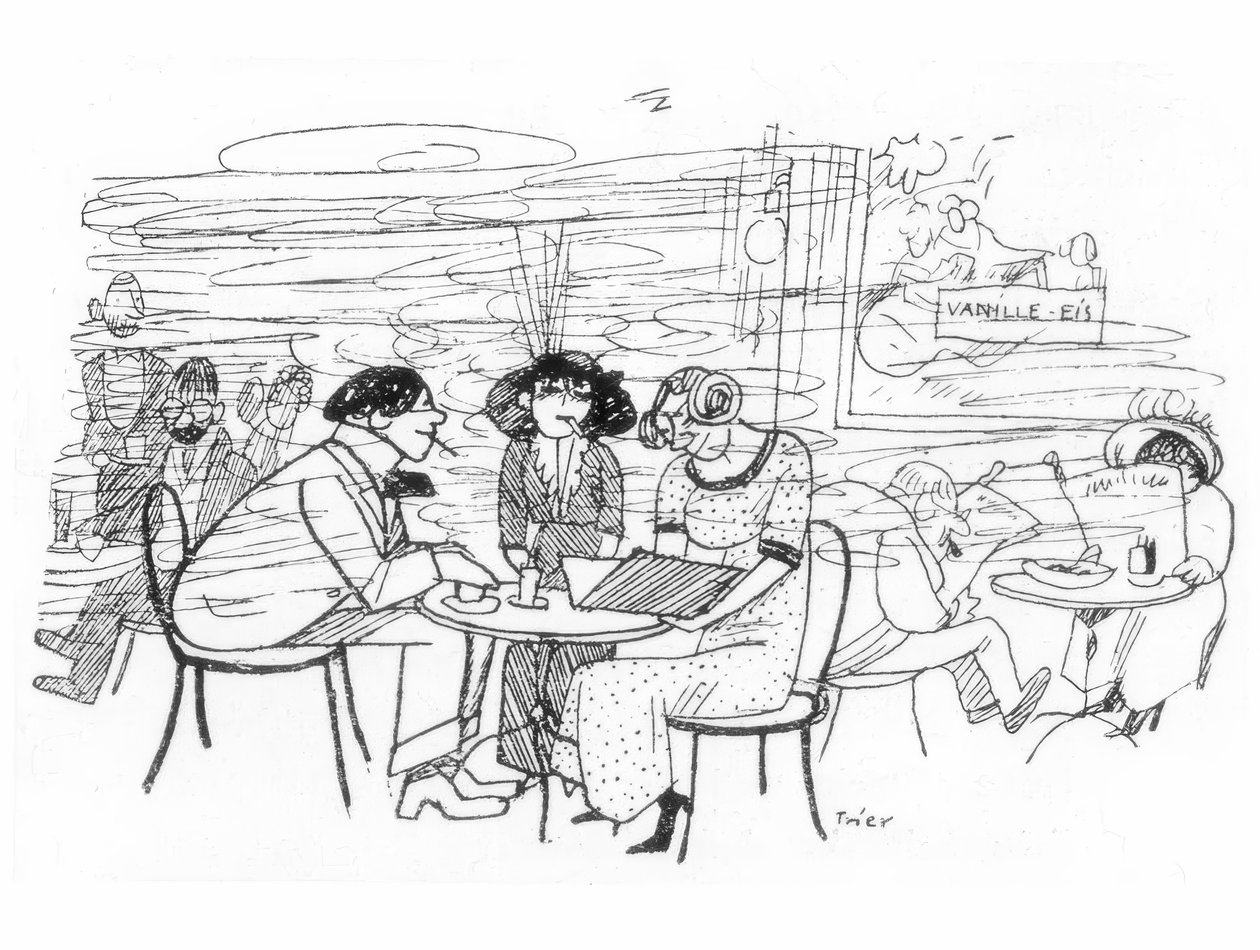 Skribenter i Cafe des Westens af Walter Trier
