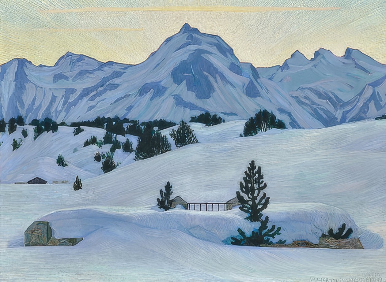 Vinterlandskab nær Maloja. 1912 af Walter von Ruckteschell