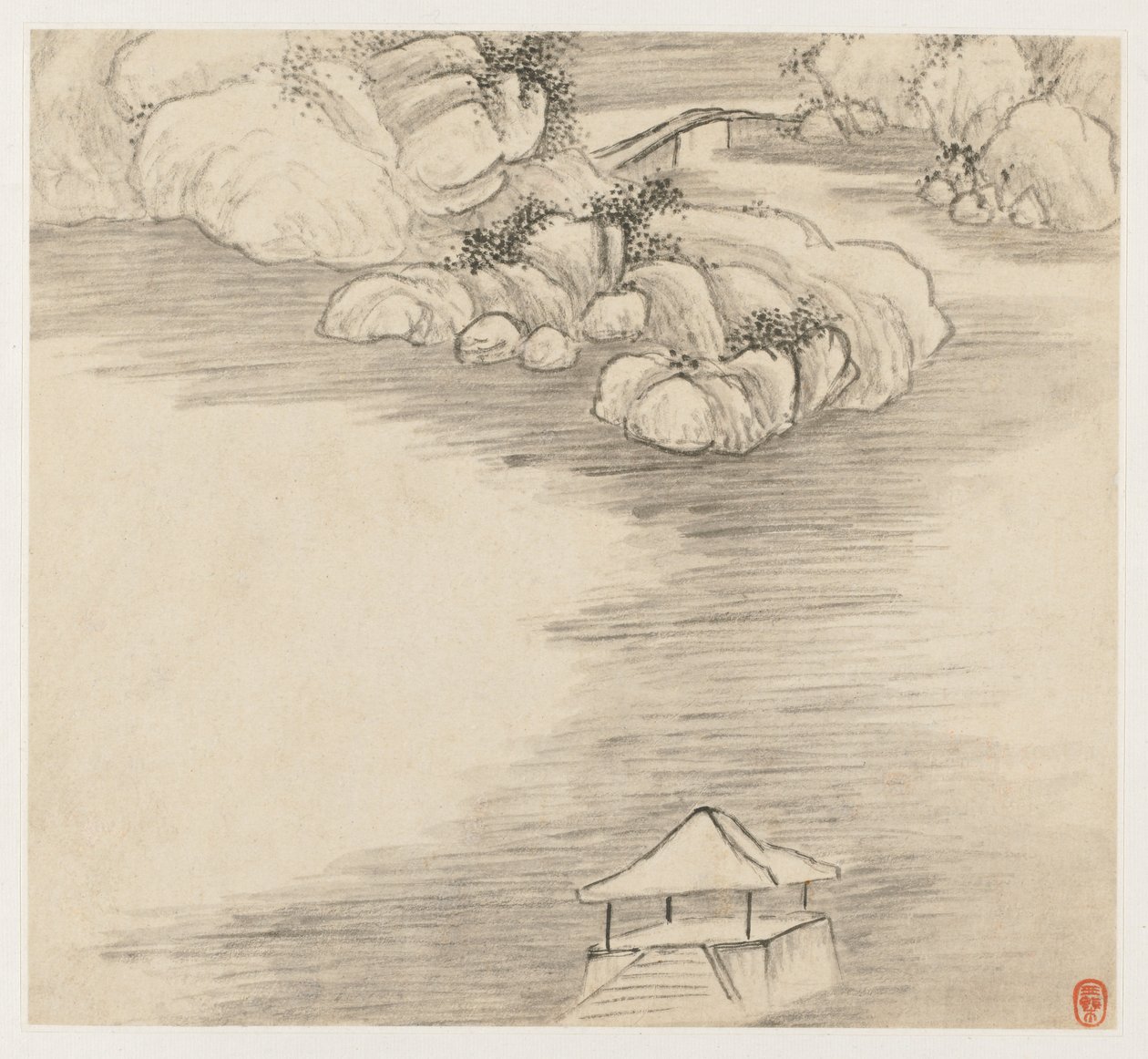 Album of Landscapes: Leaf 3, 1677. af Wang Gai