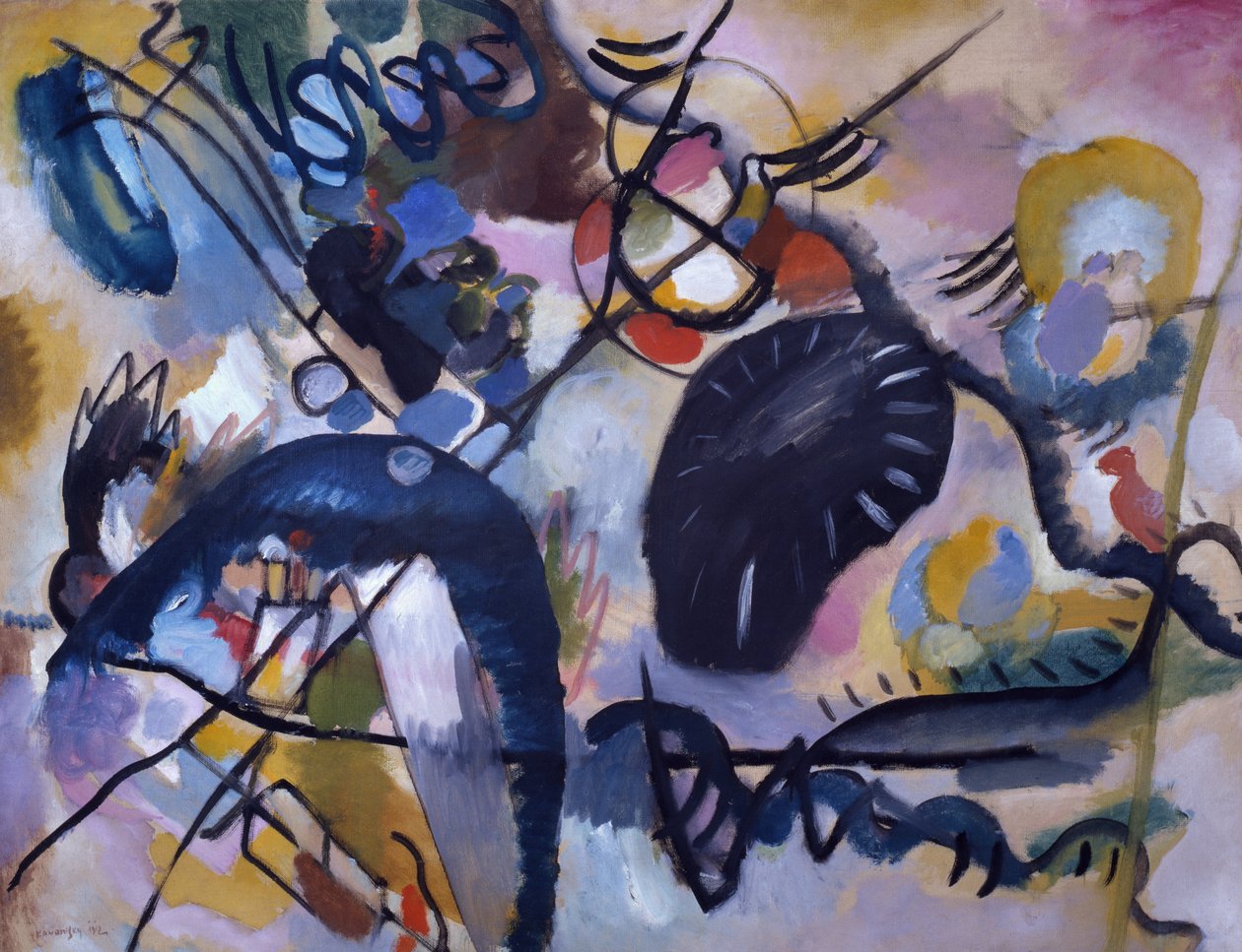 Sort plet, 1912 af Wassily Kandinsky