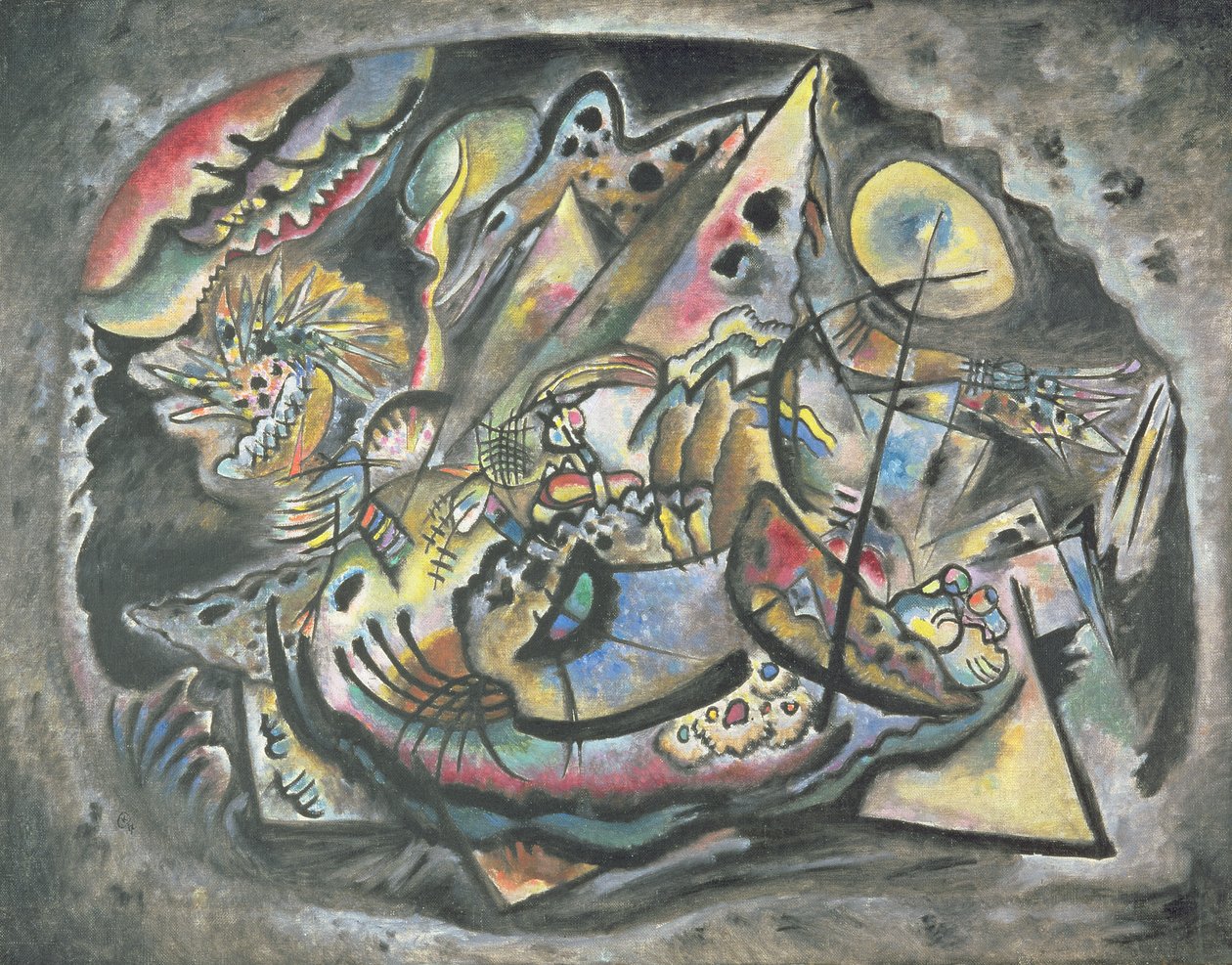 Komposition: The Grey Oval, 1917 af Wassily Kandinsky