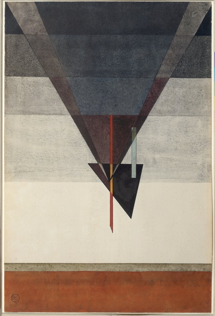 Descent, 1925 (gouache og blandede medier på papir) af Wassily Kandinsky