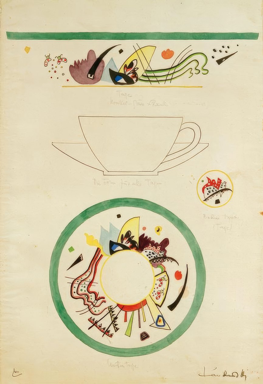Design til en kop og underkop af Wassily Kandinsky