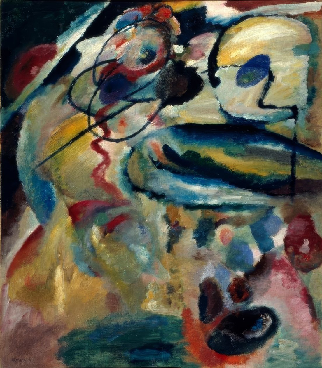 Første ikke-objektive billede med en cirkel af Wassily Kandinsky