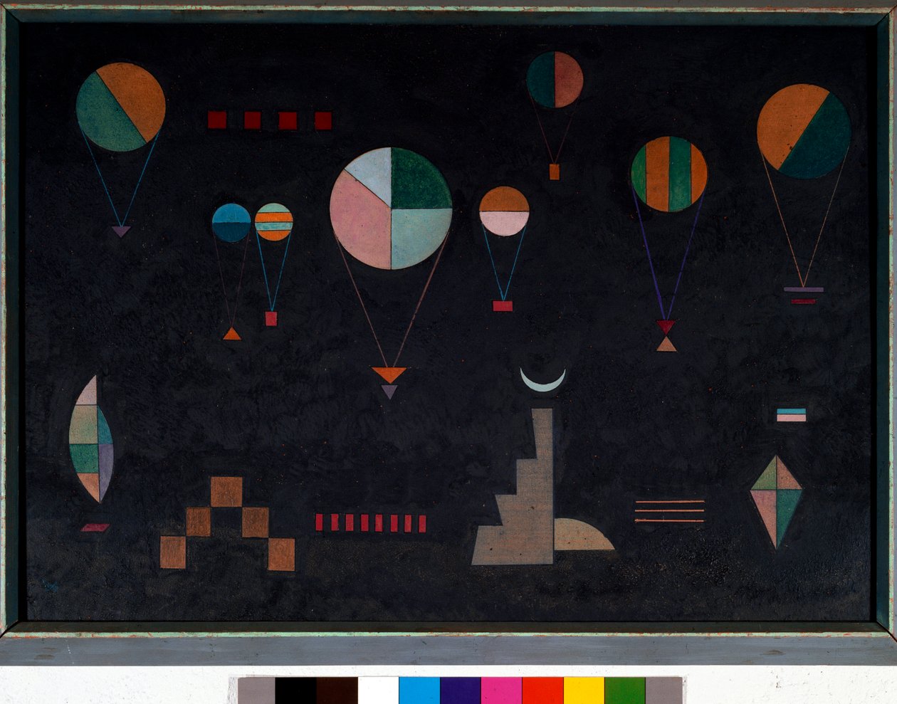 Flach tief Olie på pap af Vassily Kandinsky (eller Wassily Kandinsky eller Kandinsky, 1866-1944). 1930 Dim. 49x70 cm privat samling af Wassily Kandinsky