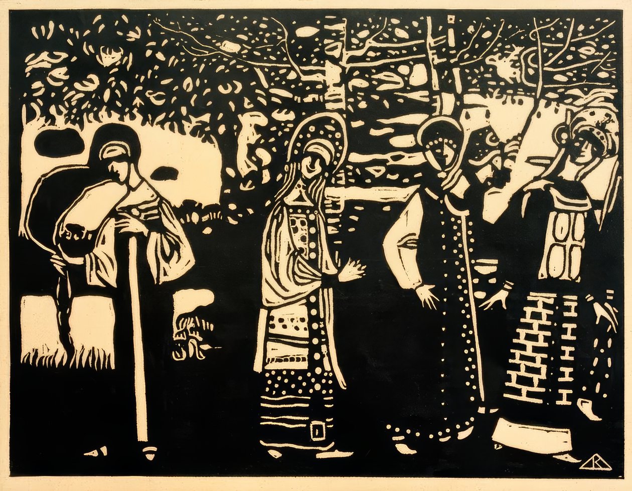 Kvinder i skoven af Wassily Kandinsky
