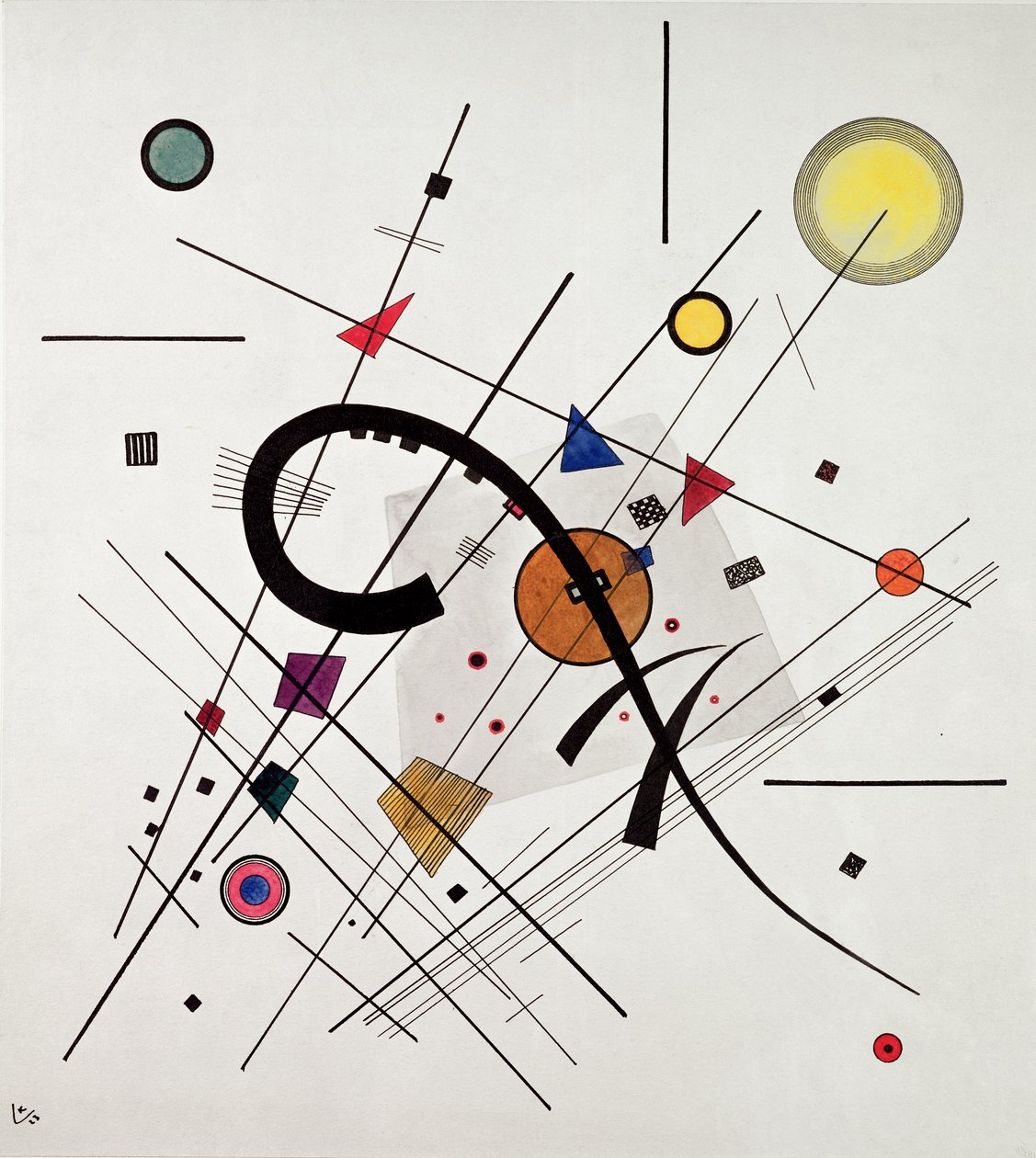 Grey Square, 1923 (pen og blæk og wc) af Wassily Kandinsky