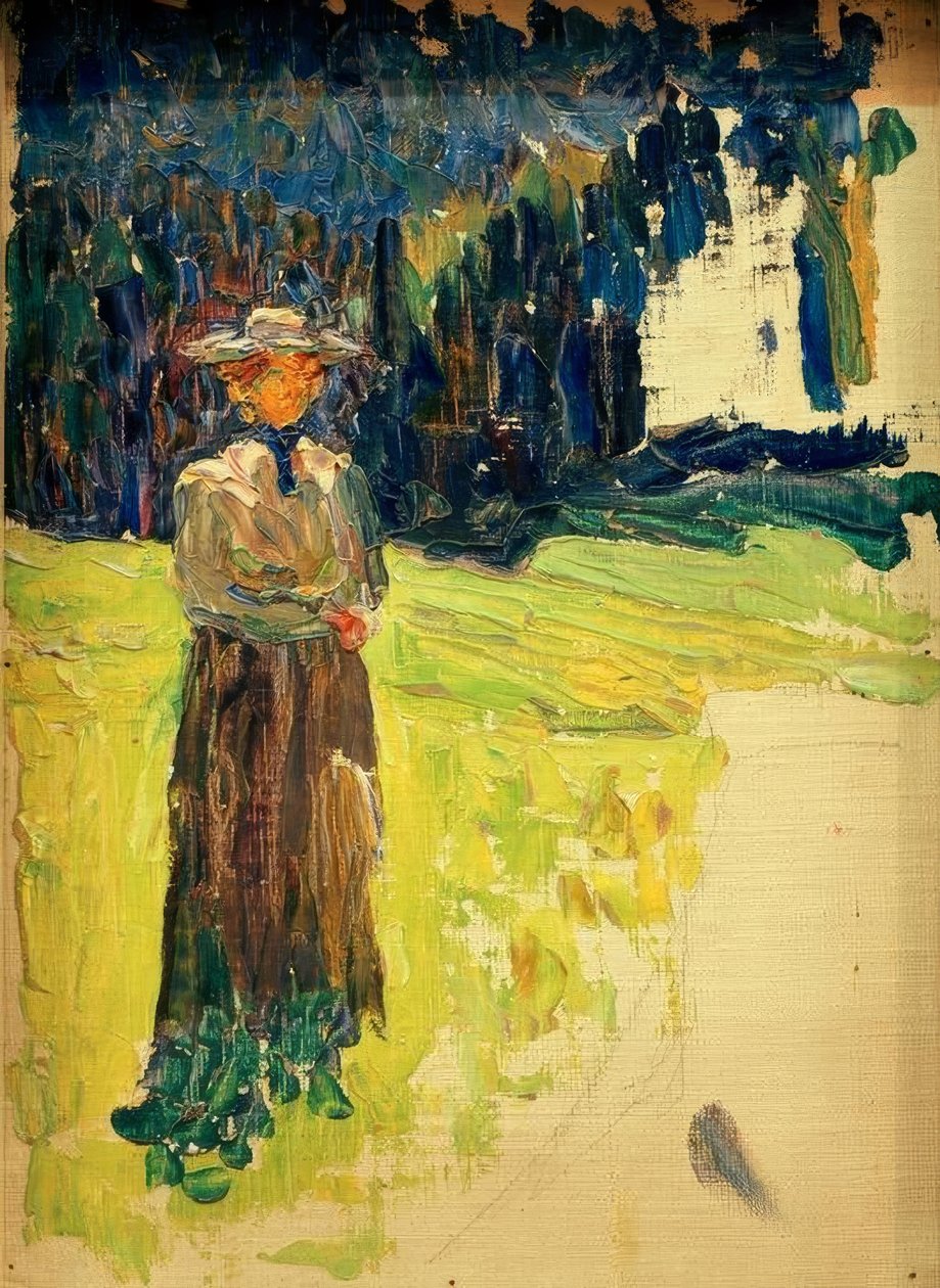 Kochel - Stående dame i udkanten af ​​skoven af Wassily Kandinsky