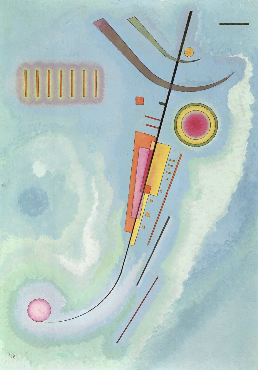 Leger, abstrakt kunst, 1930 (olie på kort) af Wassily Kandinsky