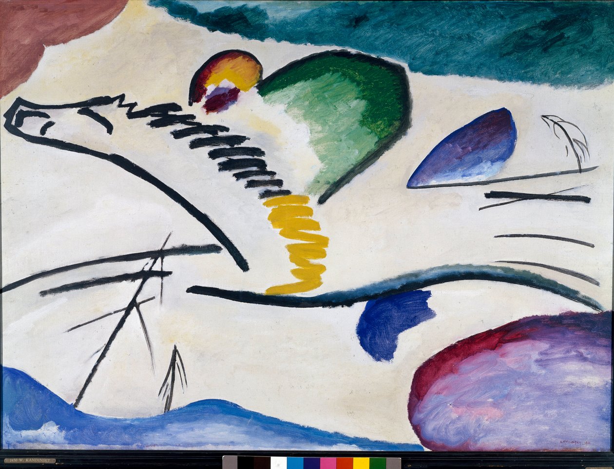 Lyrisk (spids stilhed) Maleri af Vassily Kandinsky (eller Wassily Kandinski eller Kandinskij, 1866-1944). 1911 Dim. 94x130 cm Rotterdam, Museum Boymans-Van Beuningen af Wassily Kandinsky