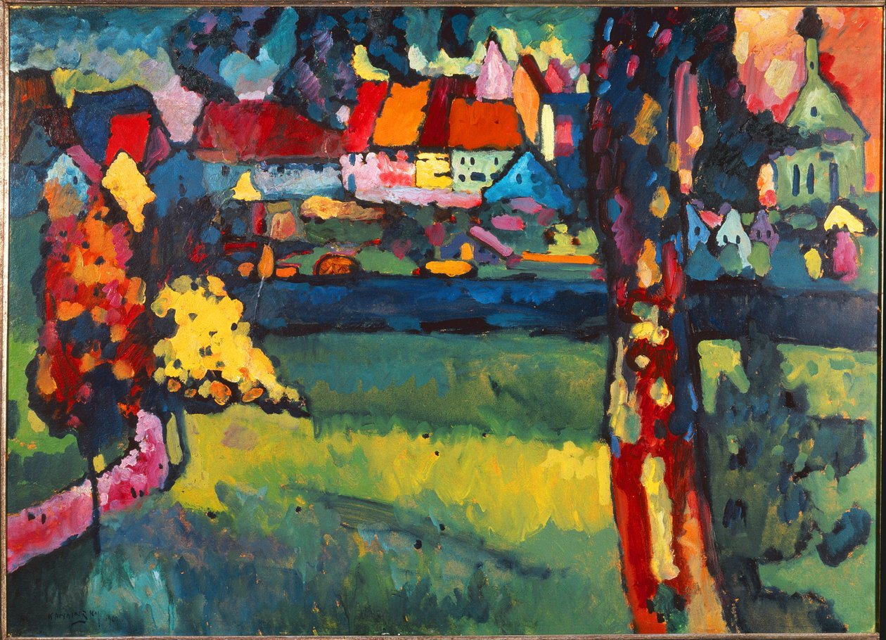 Murnau, 1909 (olie) af Wassily Kandinsky