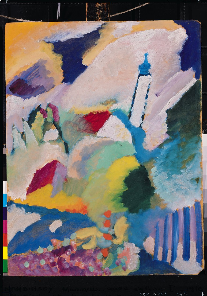 Murnau med Kirke I, 1910 (pap) af Wassily Kandinsky