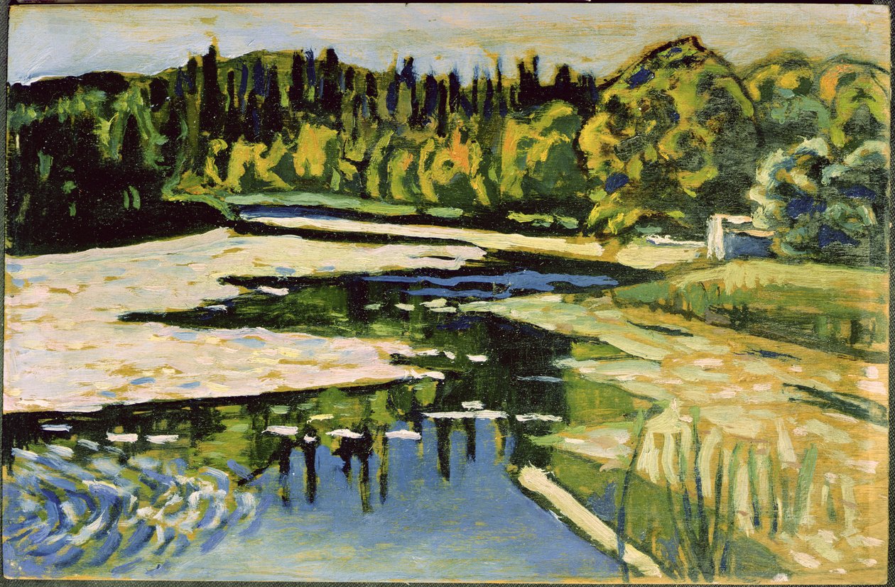 Flod i efteråret, 1900 (olie på pap) af Wassily Kandinsky