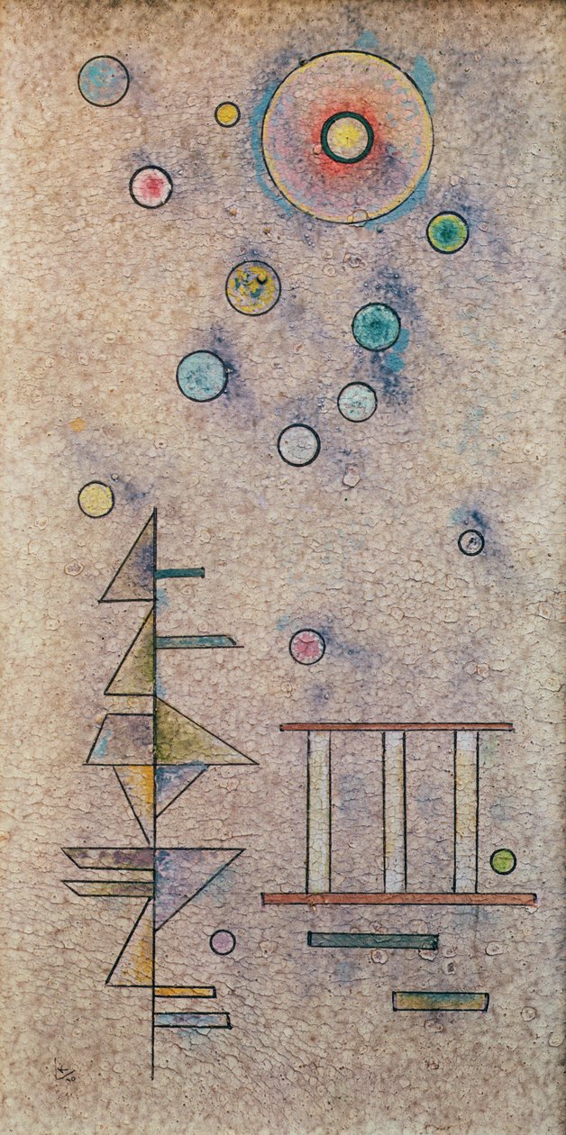 Scarcely, 1930 (tempera på gips) af Wassily Kandinsky