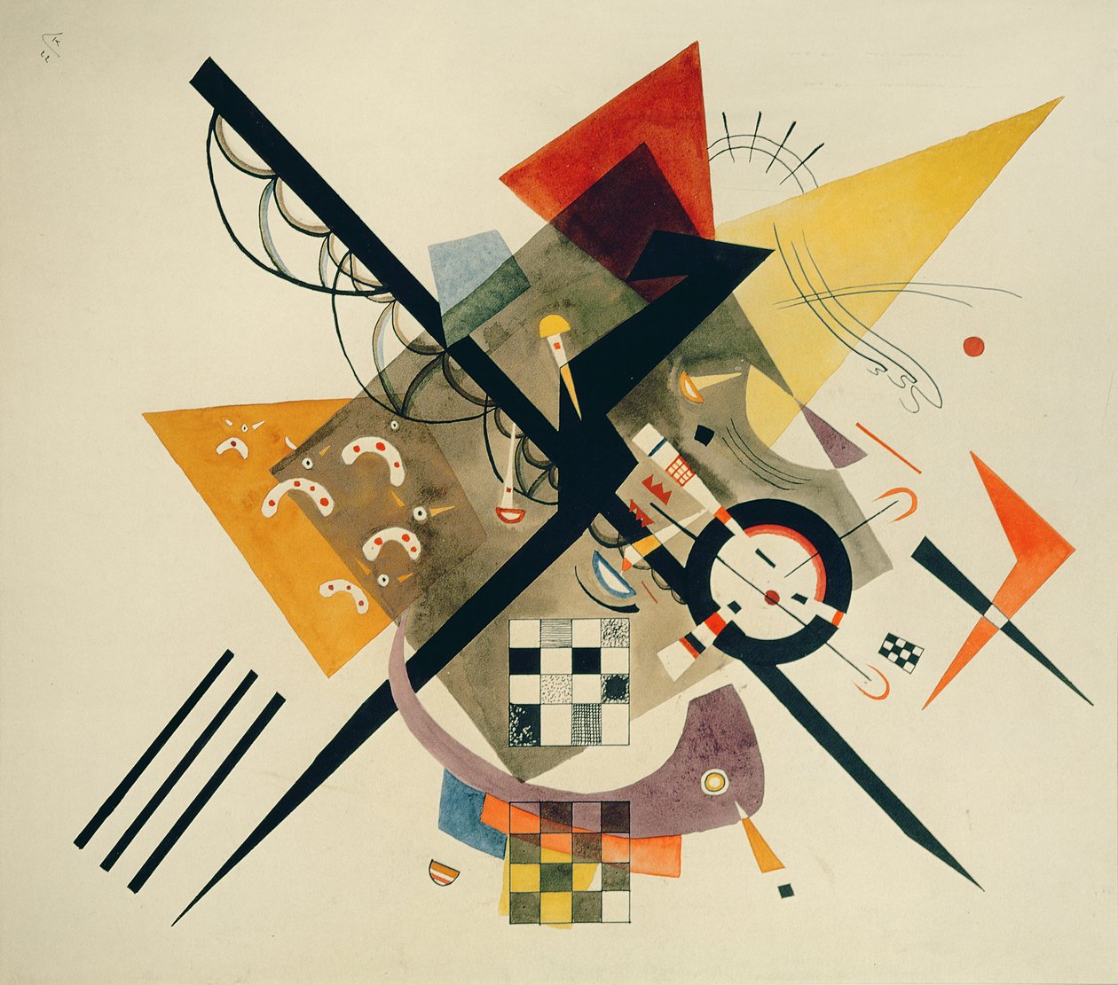 Studie til On White II, 1922 af Wassily Kandinsky