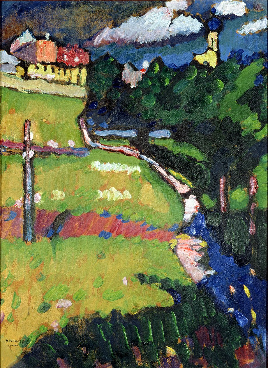 Kirken i Murnau, 1908-09 af Wassily Kandinsky
