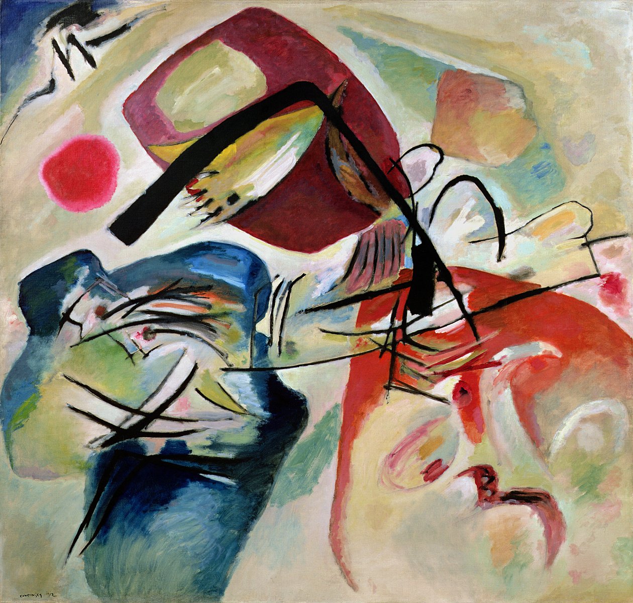 Med den sorte bue, 1912 af Wassily Kandinsky
