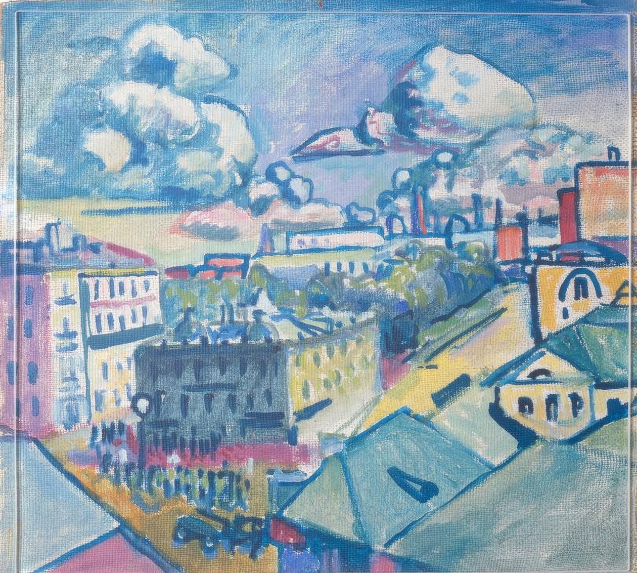 Zubowsky -pladsen i Moskva fra vinduet af Wassily Kandinsky