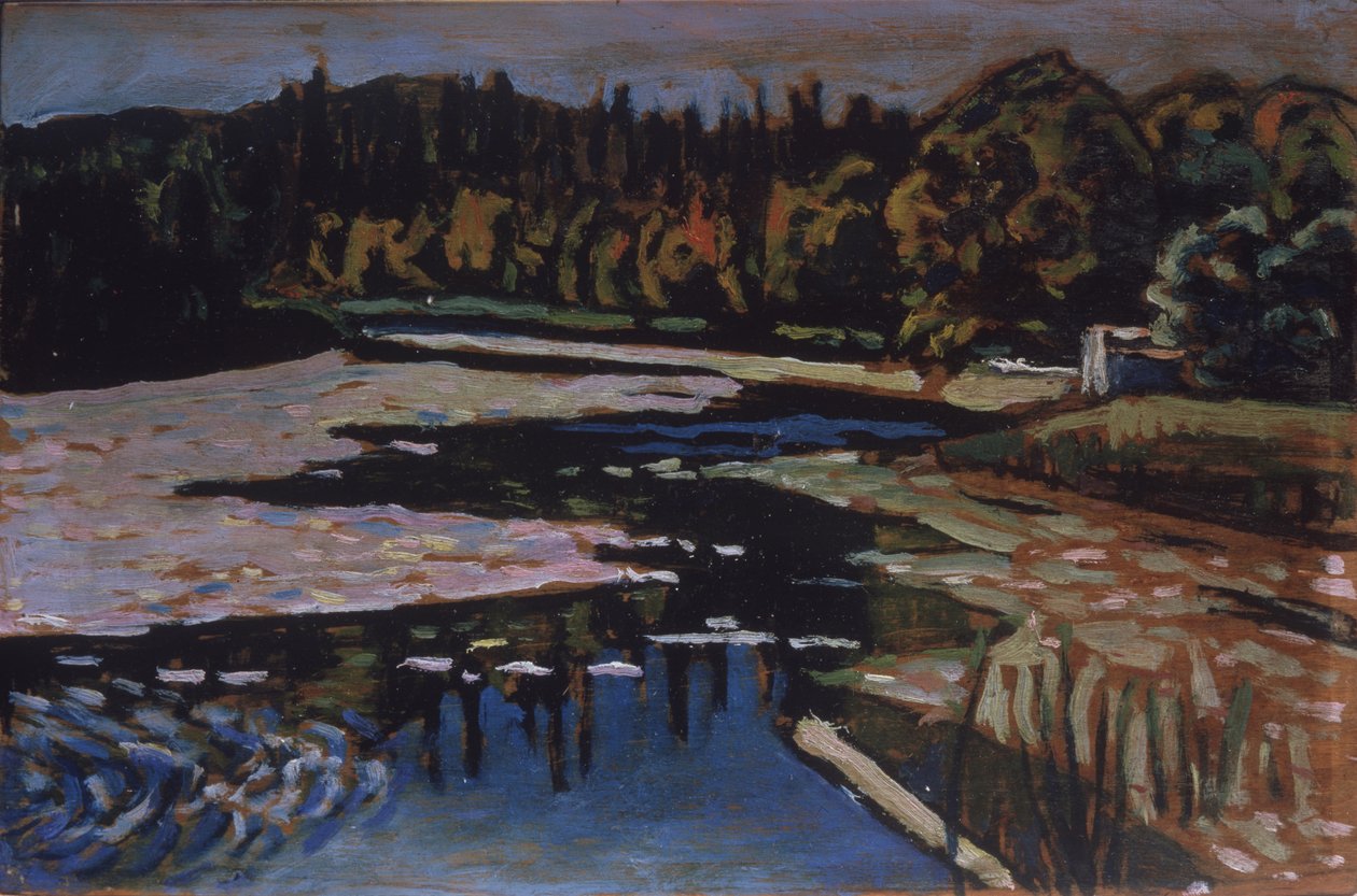 En flod om efteråret af Wassily Kandinsky