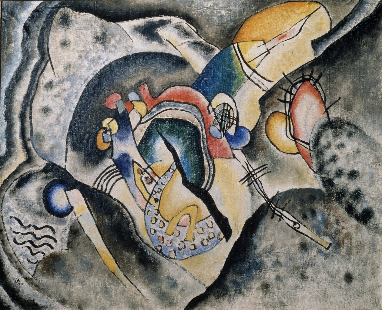 Et sort slagtilfælde, 1920 af Wassily Kandinsky