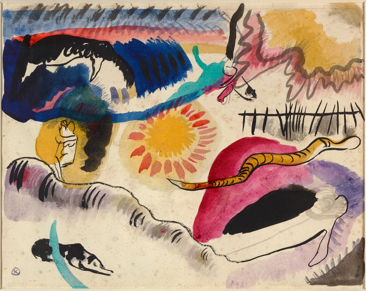 Akvarel nr. 3 (Kærlighedshave) af Wassily Kandinsky