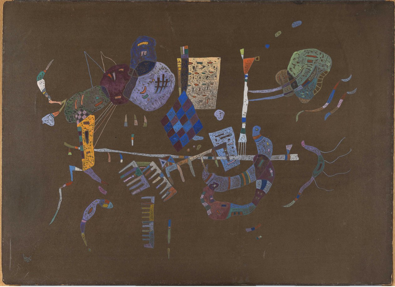 Rundt om linjen, 1943. af Wassily Kandinsky