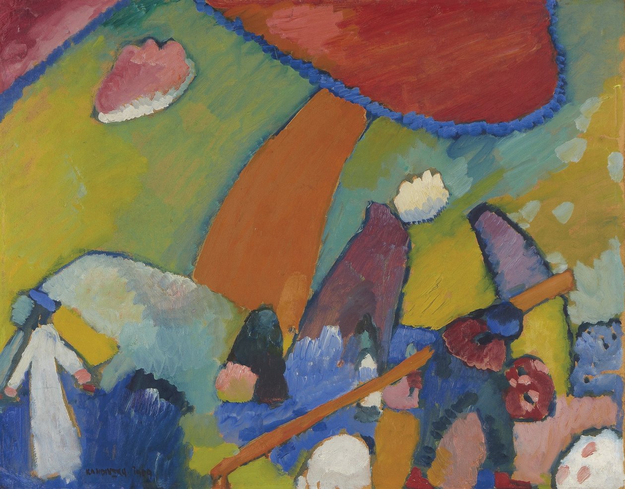 Strandscene, 1909 af Wassily Kandinsky